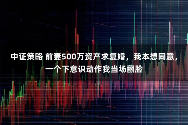中证策略 前妻500万资产求复婚，我本想同意，一个下意识动作我当场翻脸